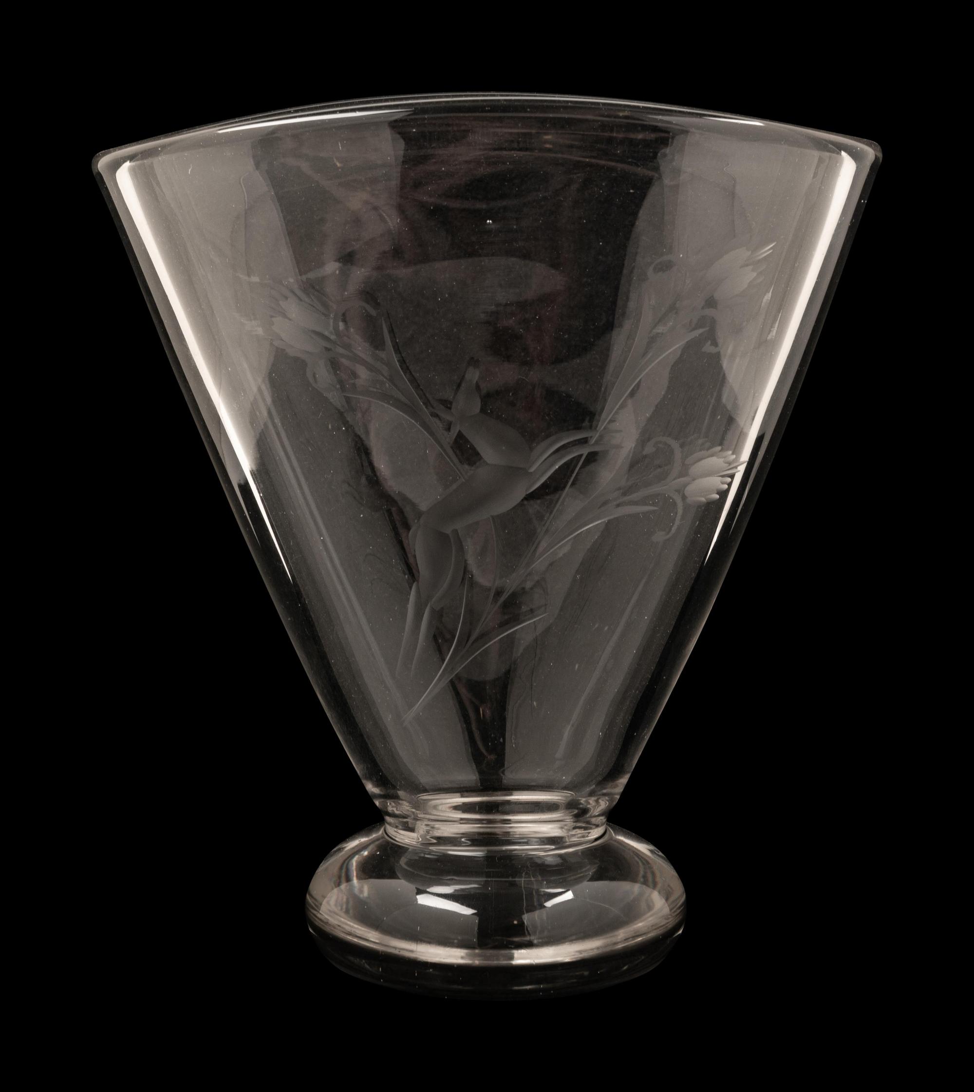 An Etched Glass Vase