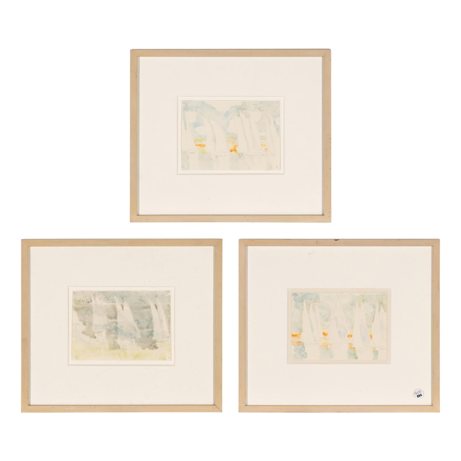 Hobson Pittman (American, 1900-1972) — Regattas , 1970 (three works)