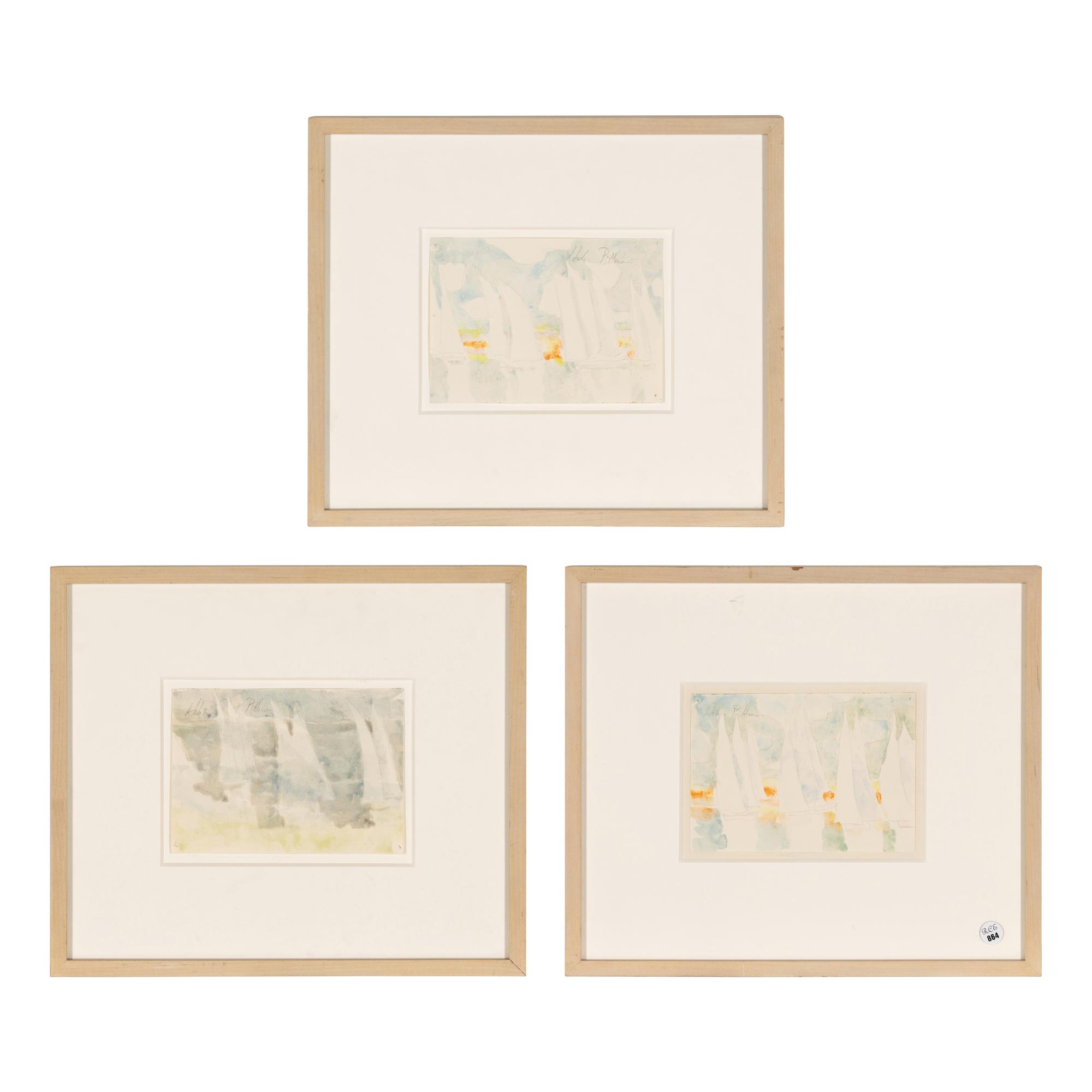 Hobson Pittman (American, 1900-1972) — Regattas , 1970 (three works)