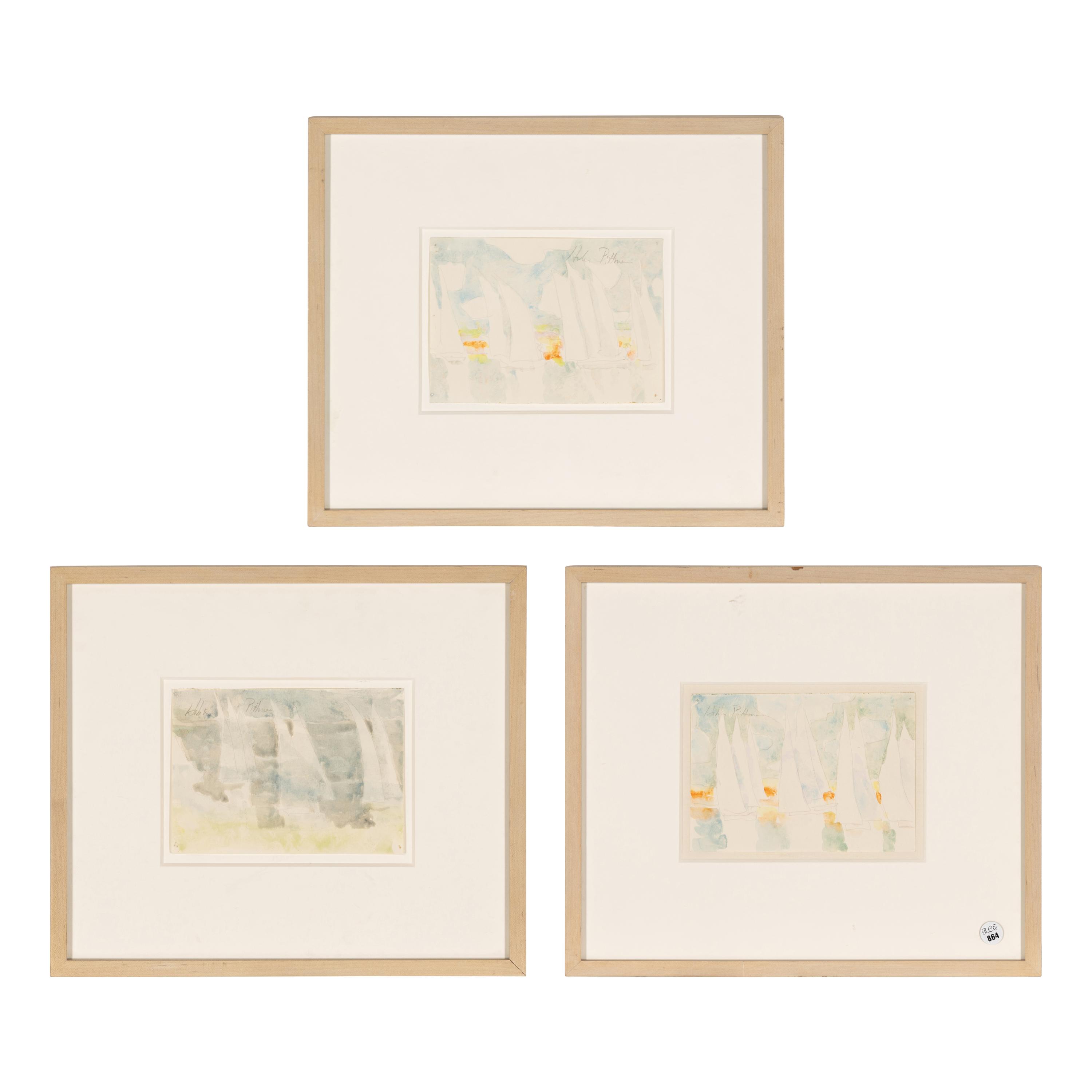 Hobson Pittman (American, 1900-1972) — Regattas , 1970 (three works)