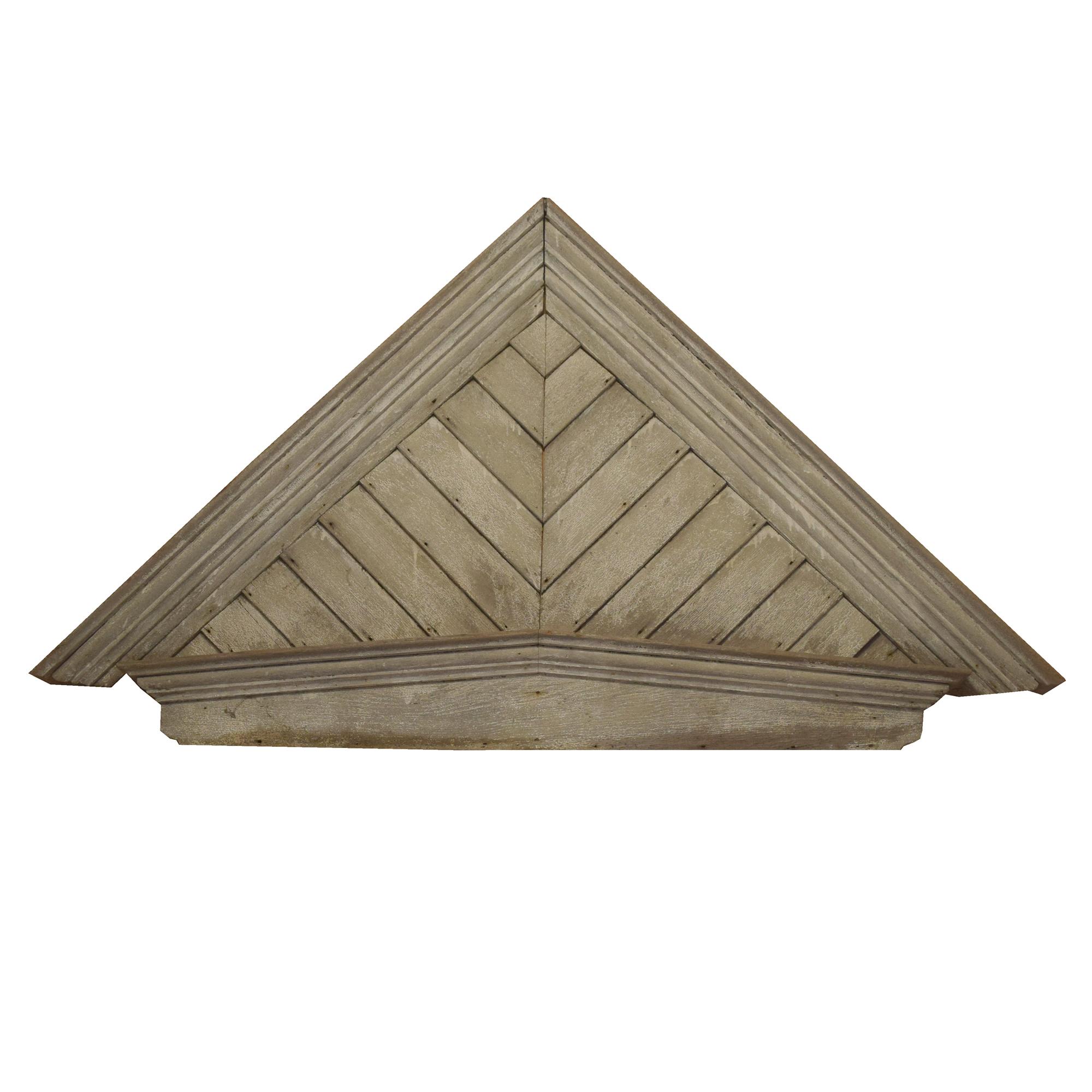 A Triangular Wood Pediment 83" W x 7" D x 48" H — United States, Circa 1900