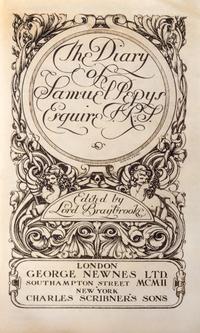SULLIVAN, EDMUND J. Original drawing for the frontispiece of The Diary of Samuel Pepys. w/The Diary. Lon, 1902.