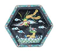 A Set of Eight Chinese Cloisonné Enamel 'Dragon and Phoenix' Wine Ewer and Cups