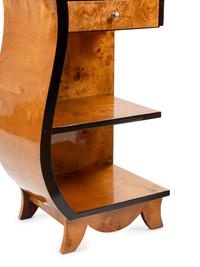 A Pair of Art Deco Style Burlwood Nightstands