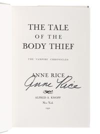 RICE, Anne (1941-2021). A group of 9 works from Rice’s The Vampire Chronicles series, MOST FIRST EDITION, ALL SIGNED OR INSCRIBED, comprising: