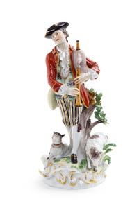 A Meissen Porcelain Figure Height 10 inches.