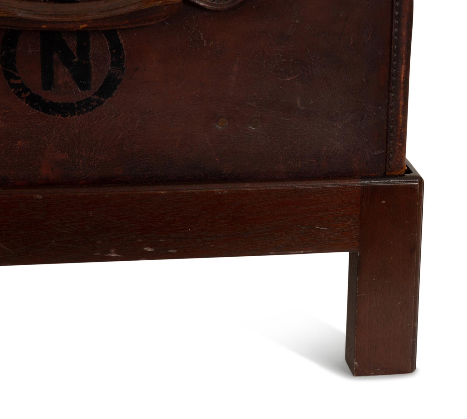 Two English Leather Luggage Cases with the Royal Cipher of George V