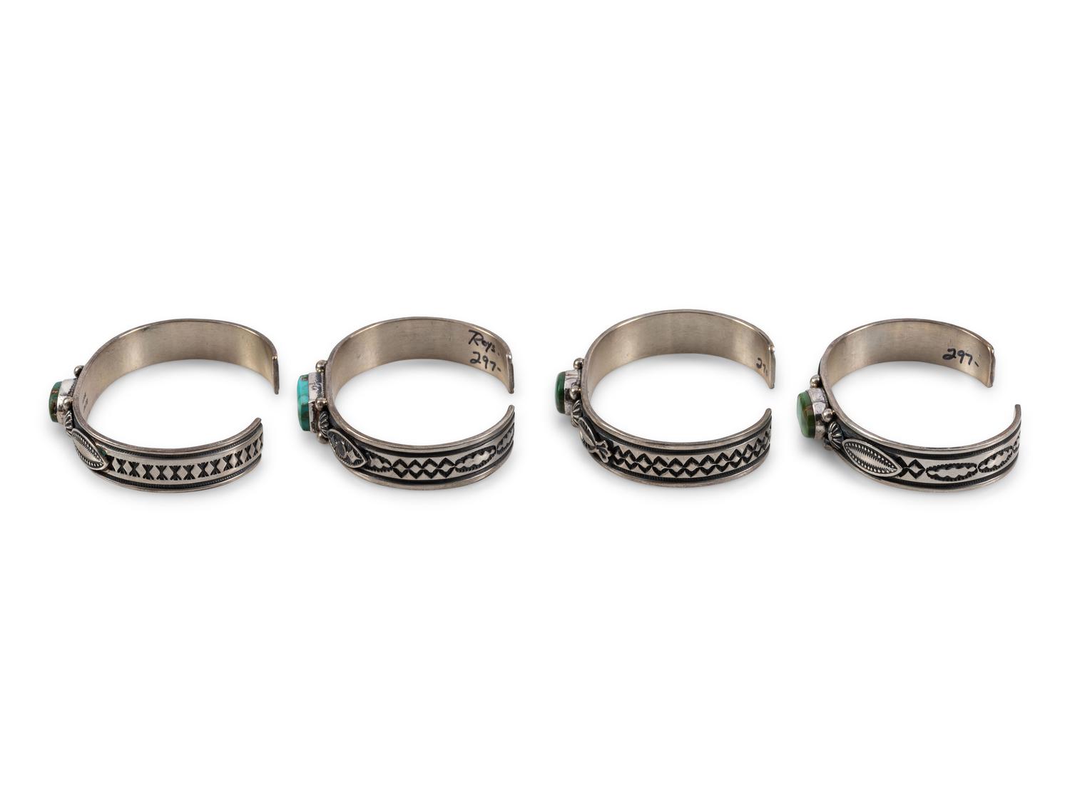 Sterling Silver and Royston Turquoise Cuff Bracelets