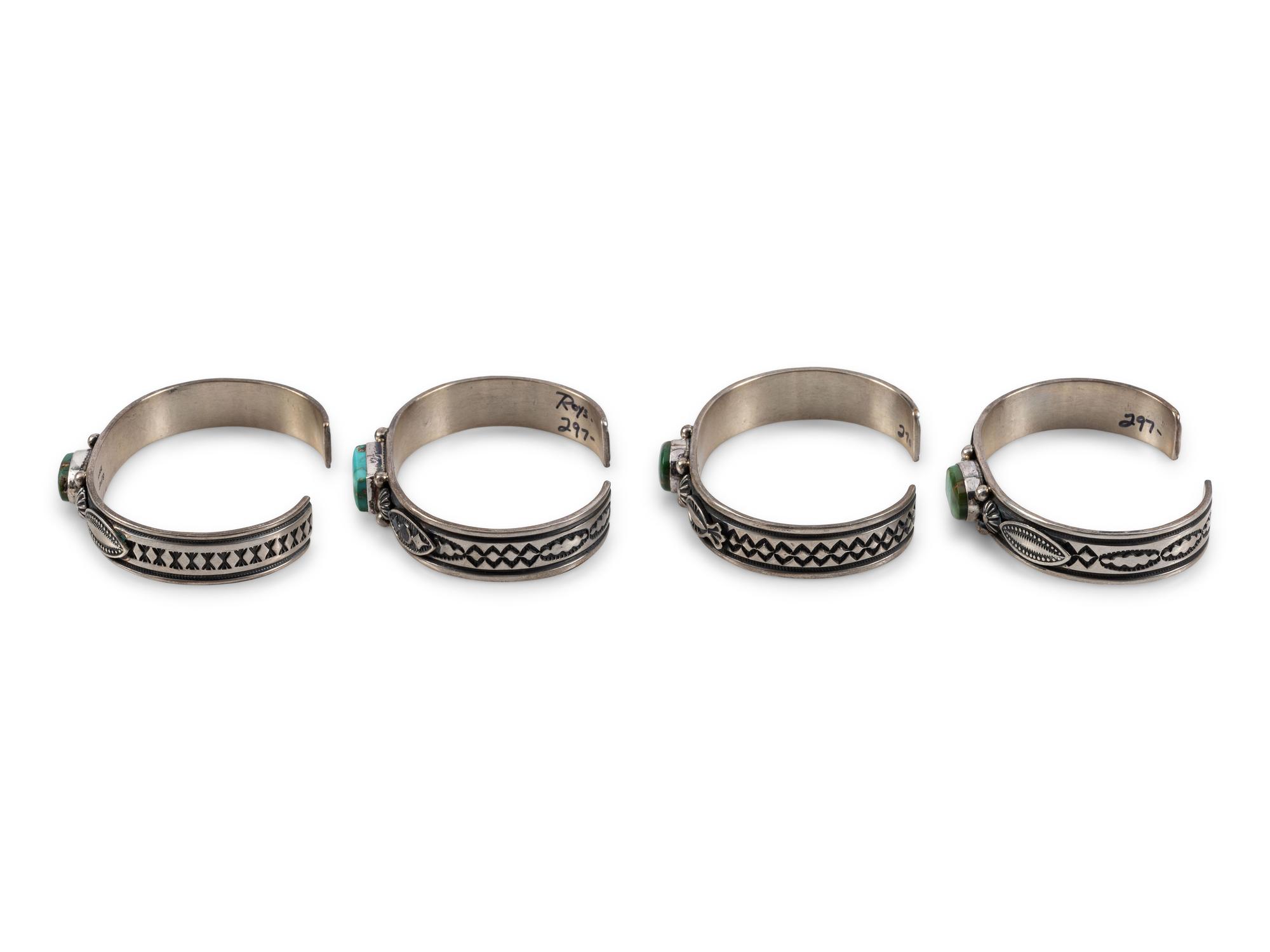 Sterling Silver and Royston Turquoise Cuff Bracelets