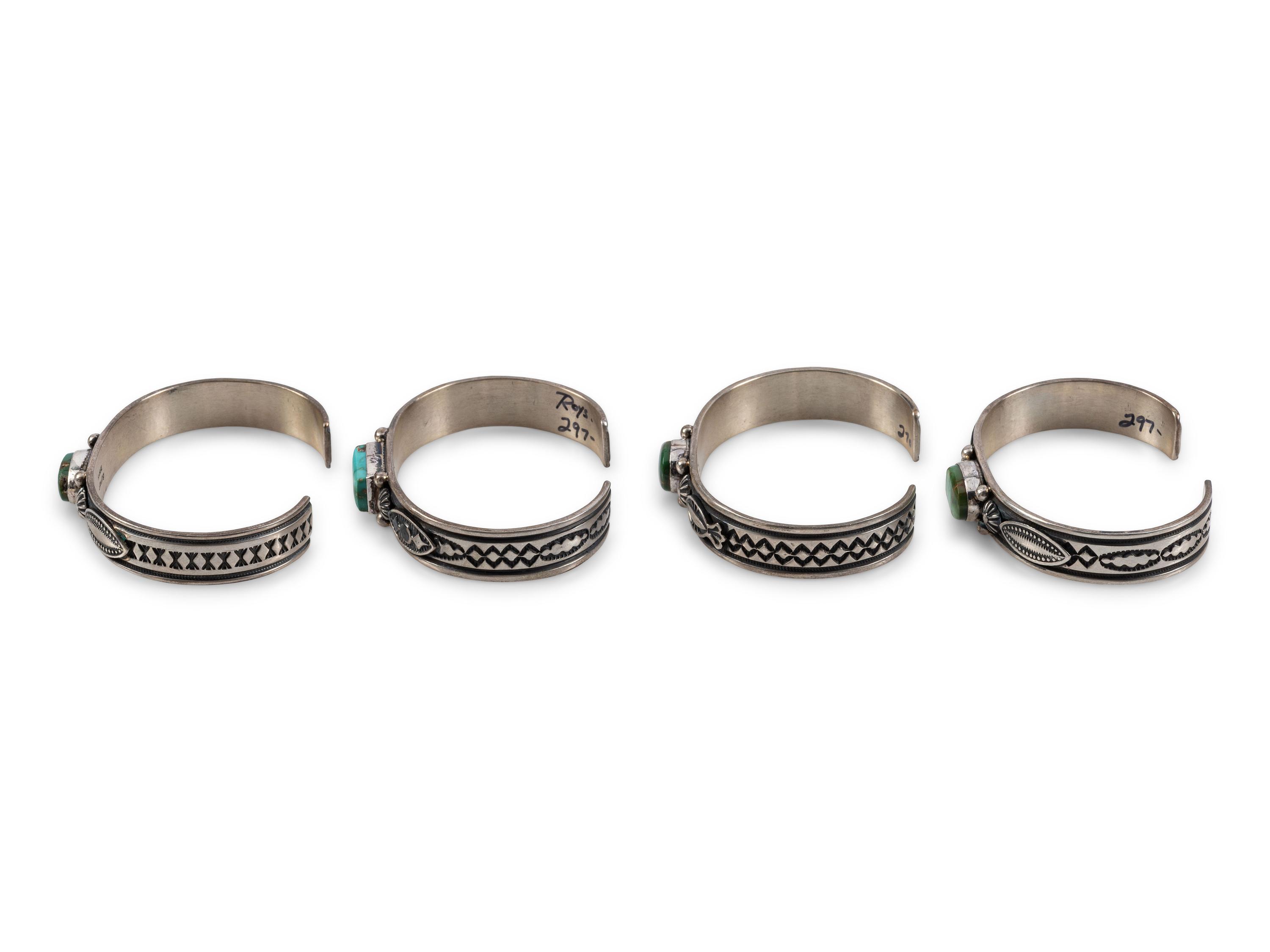 Sterling Silver and Royston Turquoise Cuff Bracelets
