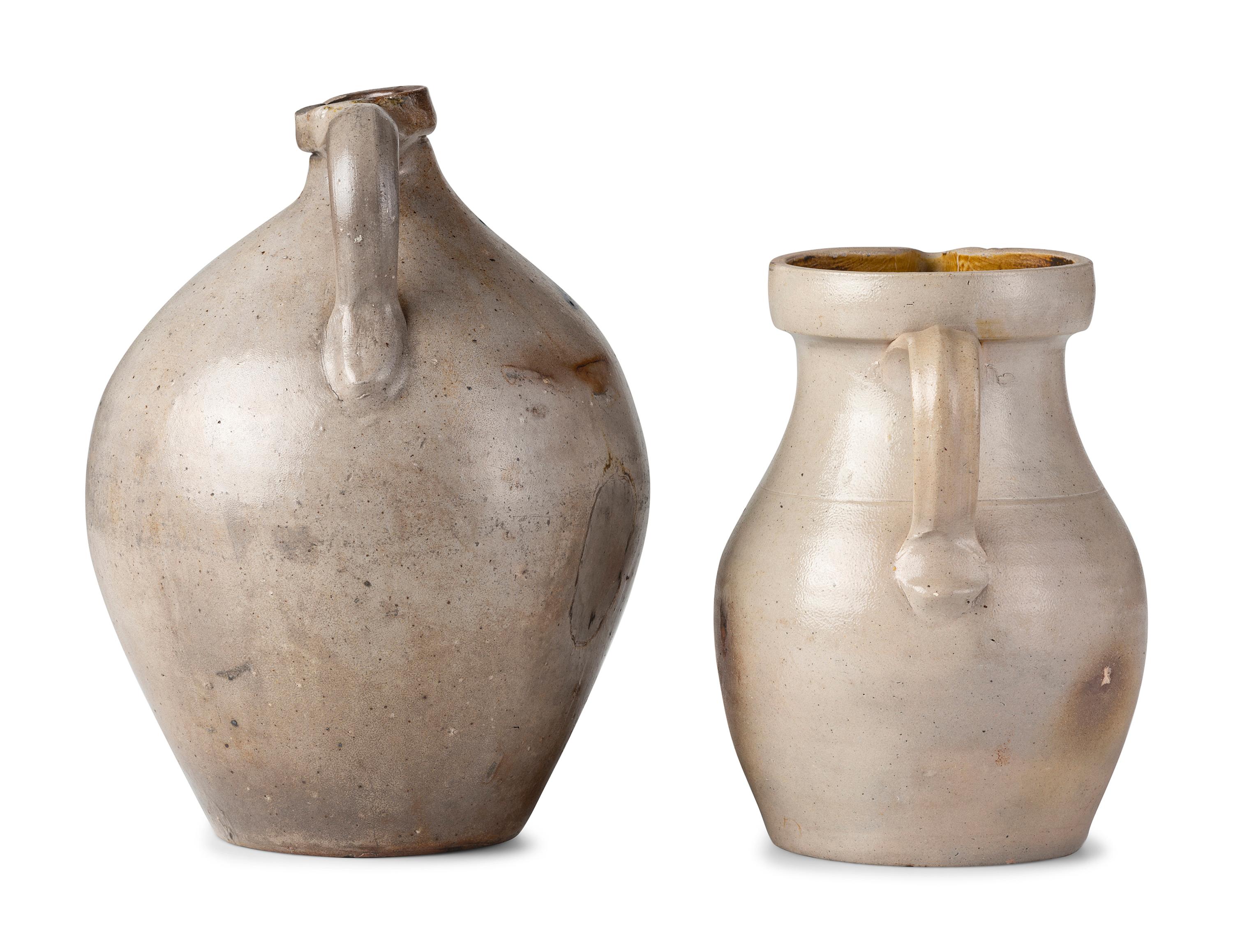 A Cobalt Decorated Stoneware Pitcher and Jug