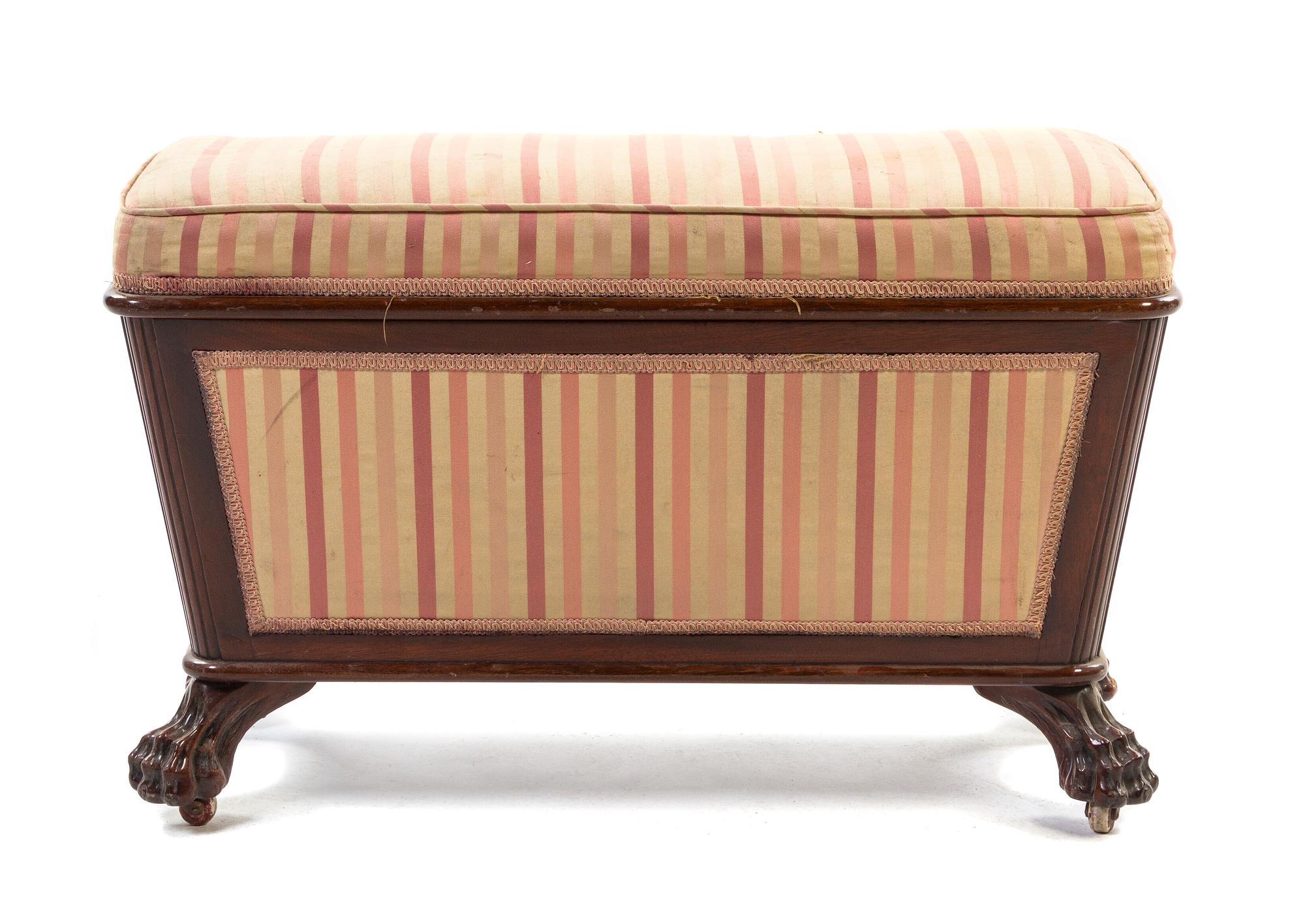 A Regency Style Mahogany Chest, Height 19 x width 31 x depth 13 inches.