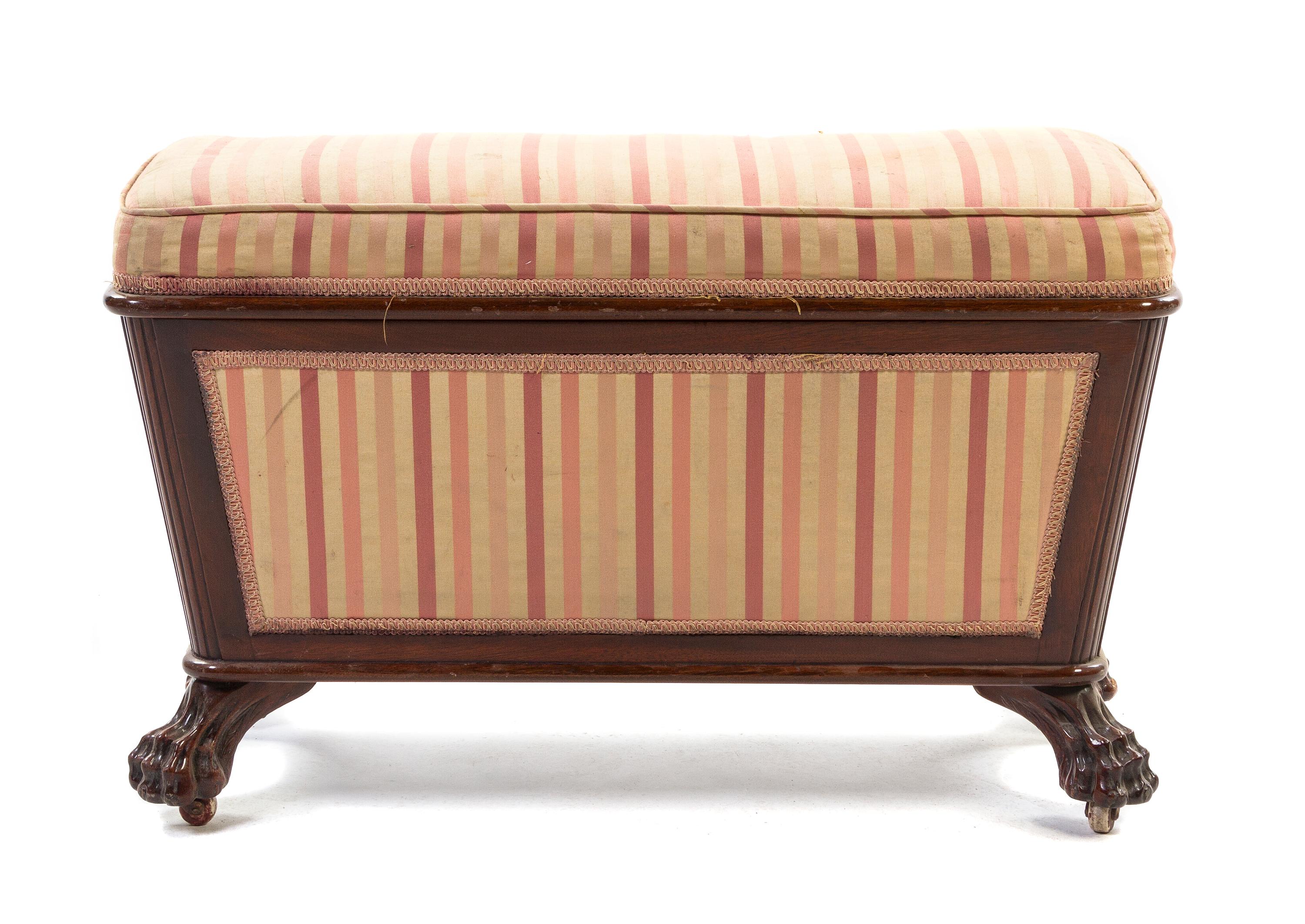 A Regency Style Mahogany Chest, Height 19 x width 31 x depth 13 inches.