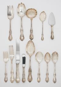 An American Sterling Silver Flatware Service, International Silver Co., Joan of Arc pattern, comprising: 11 dinner knives 8 dinner fork