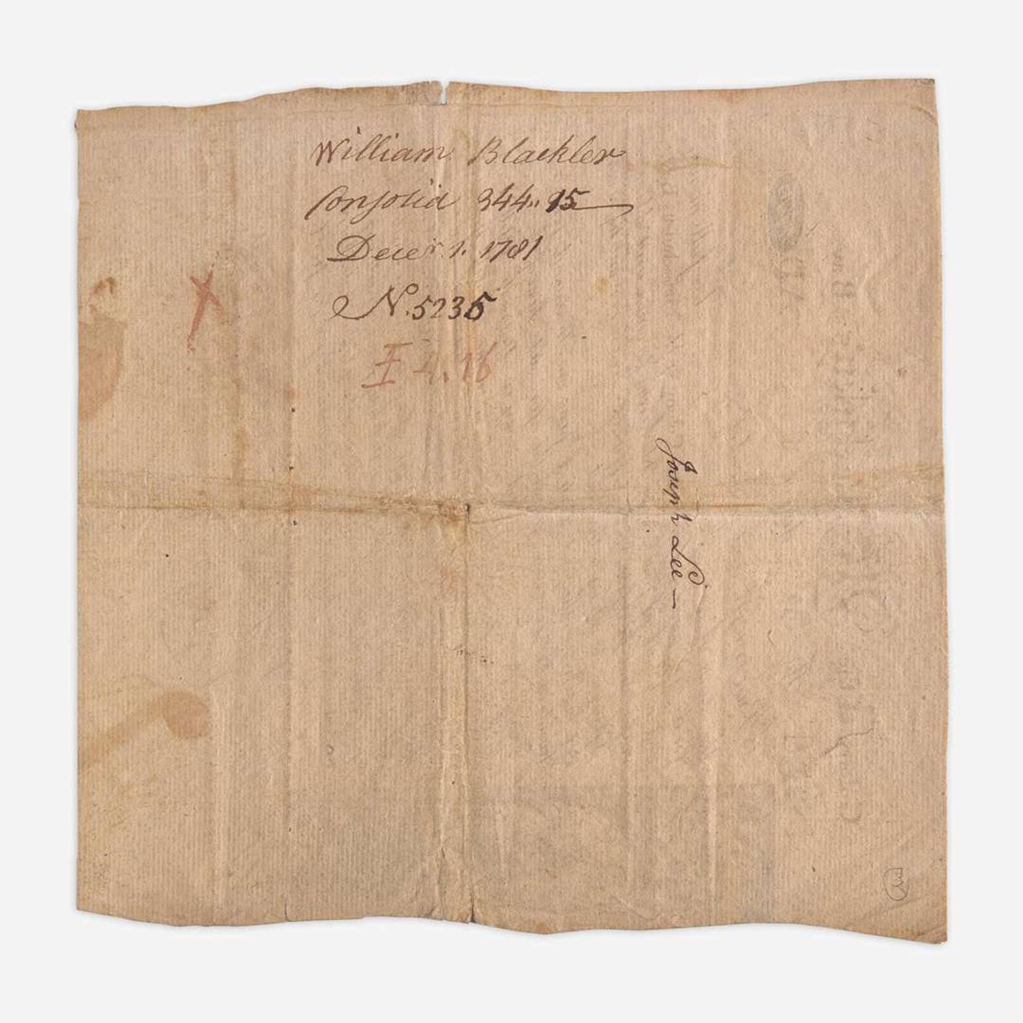 [American Revolution] [Revere, Paul] Partially-printed Colony of the Massachusetts Bay bond