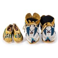 Cheyenne Infant's Beaded Hide Moccasins