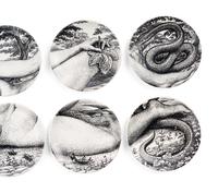 Set of Eight Eve Coasters Fornasetti Milano, Italy