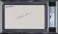 A Hank Aaron Vintage Signed Autograph Index Card (PSA Encapsulated)