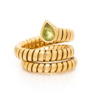 BULGARI, YELLOW GOLD AND PERIDOT 'SERPENTI TUBOGAS' RING
