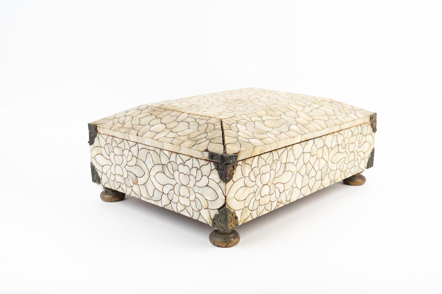 An Indian Mother-of-Pearl Veneered Casket