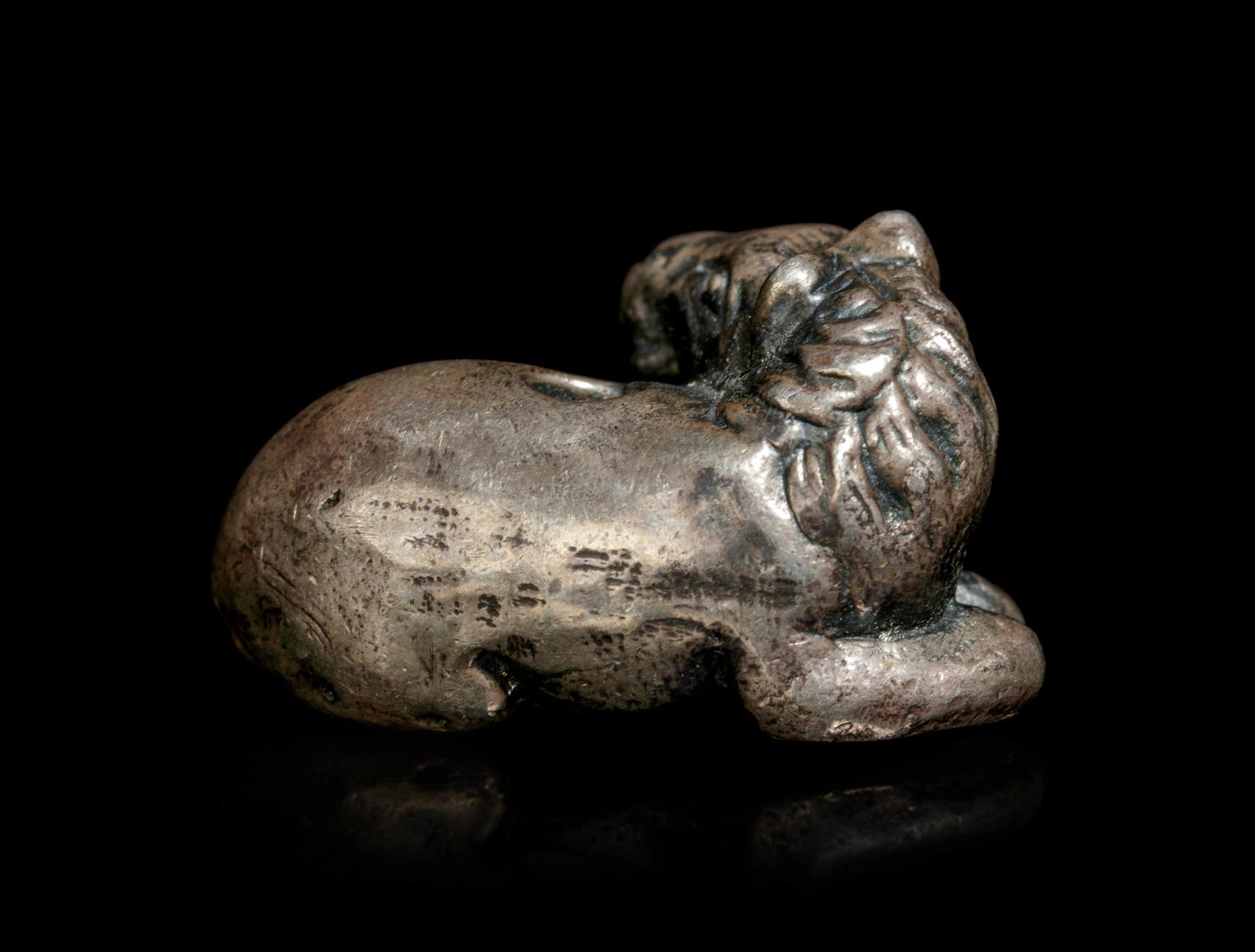 A Silver Horse-Form Ojime