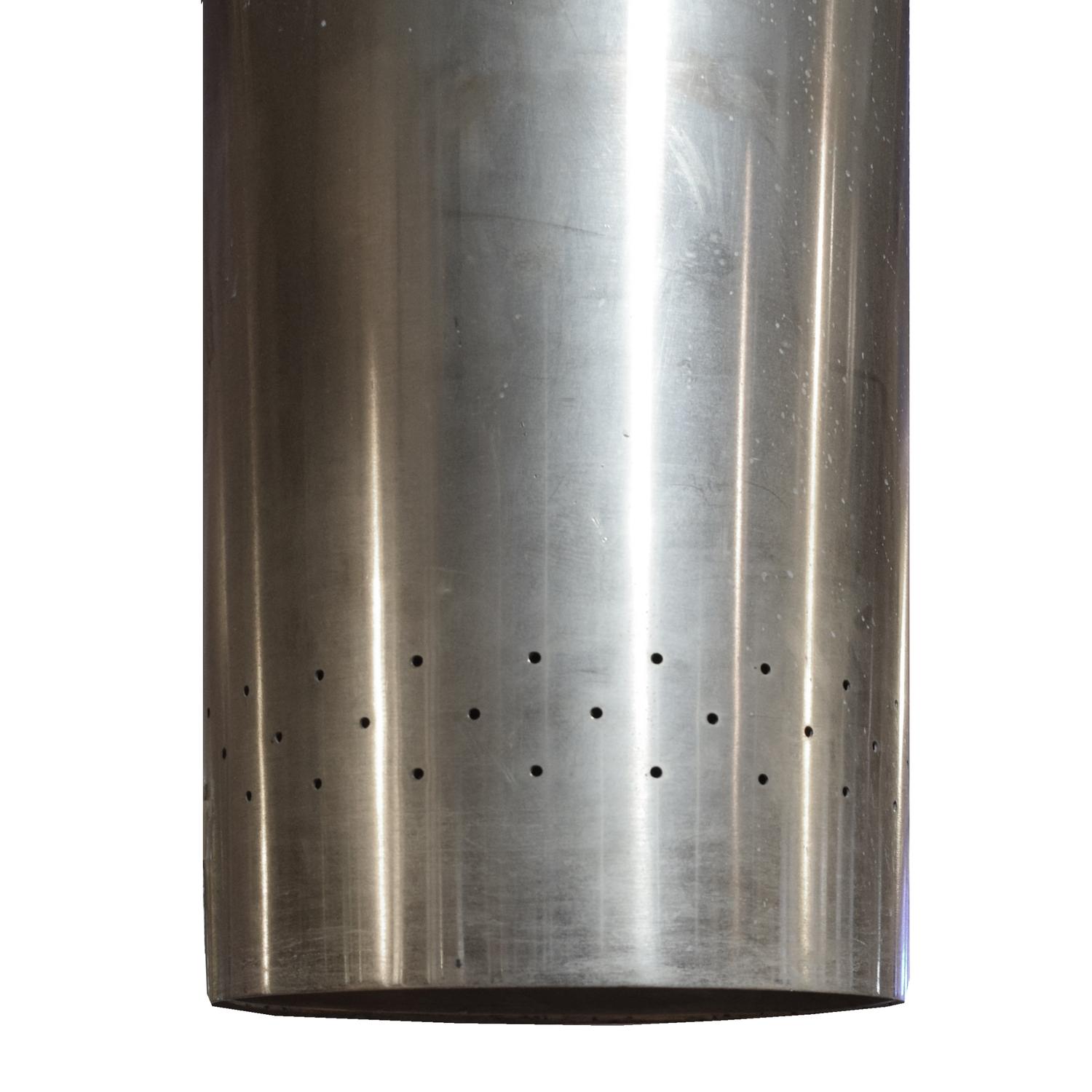 A Stainless Steel Mid-Century Cylinder Light Fixture 9" W x 9" D x 32" H — United States, Mid-20th Century