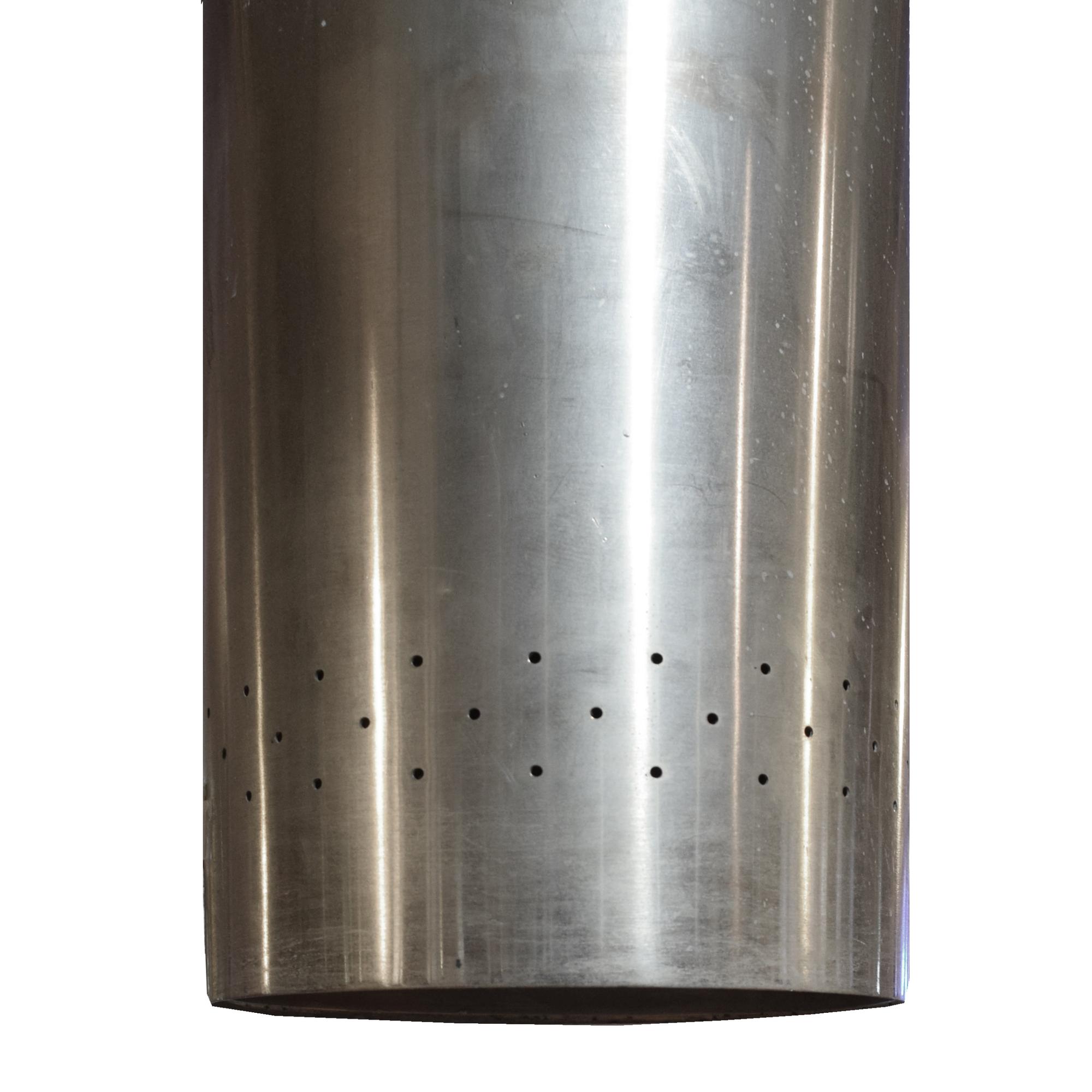 A Stainless Steel Mid-Century Cylinder Light Fixture 9" W x 9" D x 32" H — United States, Mid-20th Century