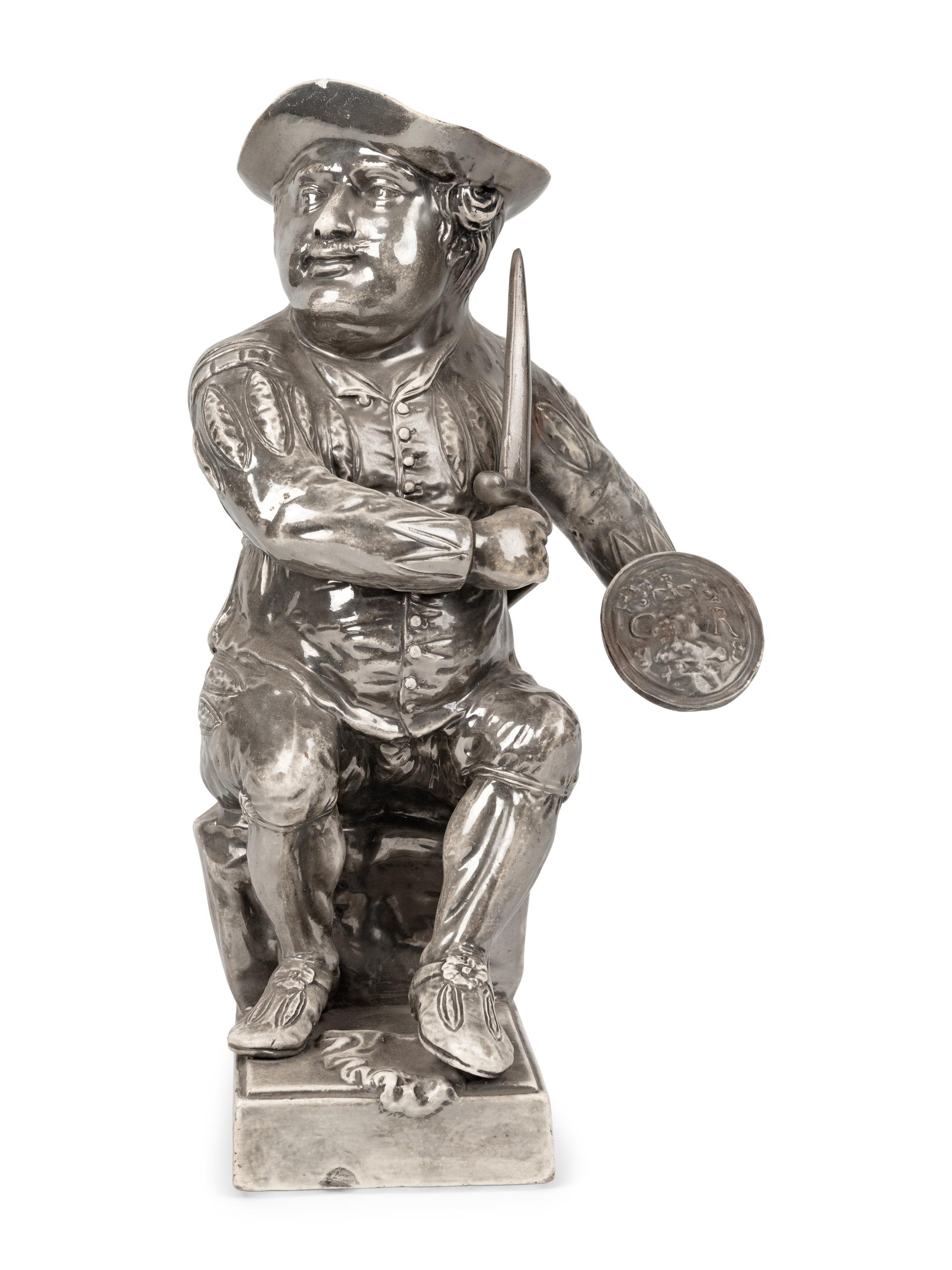 An English Silver Luster Ware Figure