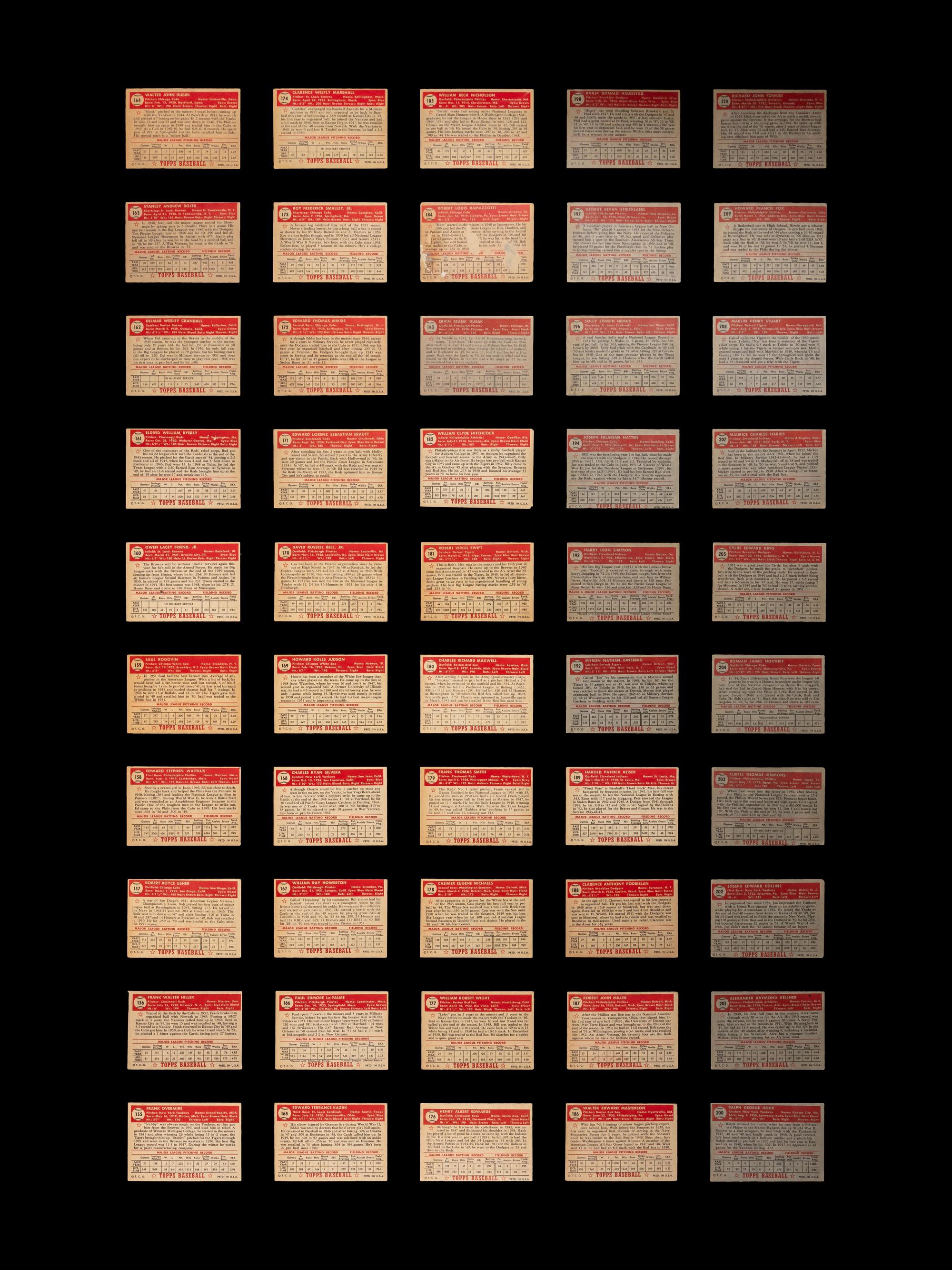 A Near Set of 1952 Topps Baseball Cards (371/407) Featuring Over 60 High Numbers