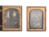 [EARLY PHOTOGRAPHY]. 14 half plate and quarter plate daguerreotypes featuring women and children.