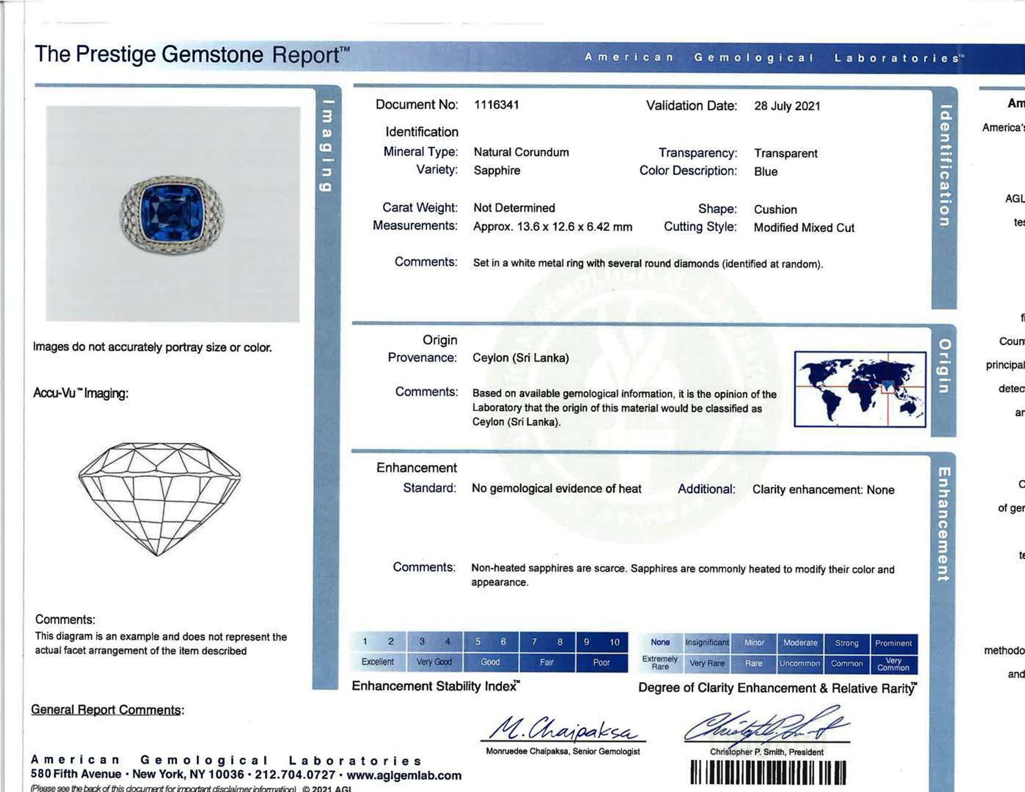 A sapphire, diamond, and platinum ring, R Simantov