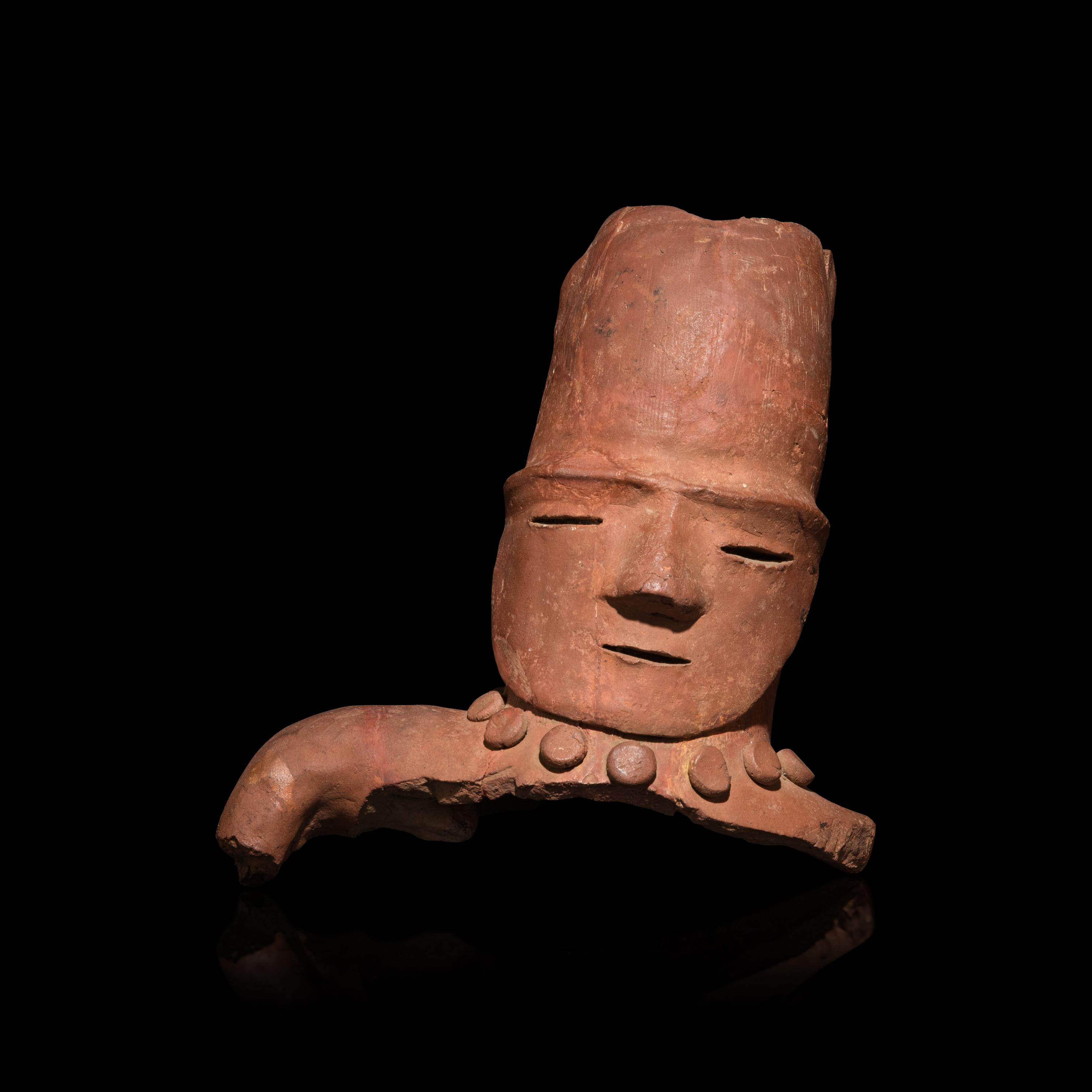 A Japanese Haniwa Terracotta Head 日本埴轮紅陶頭像