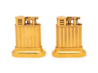 Dunhill, Two Gold-Tone Table Lighters