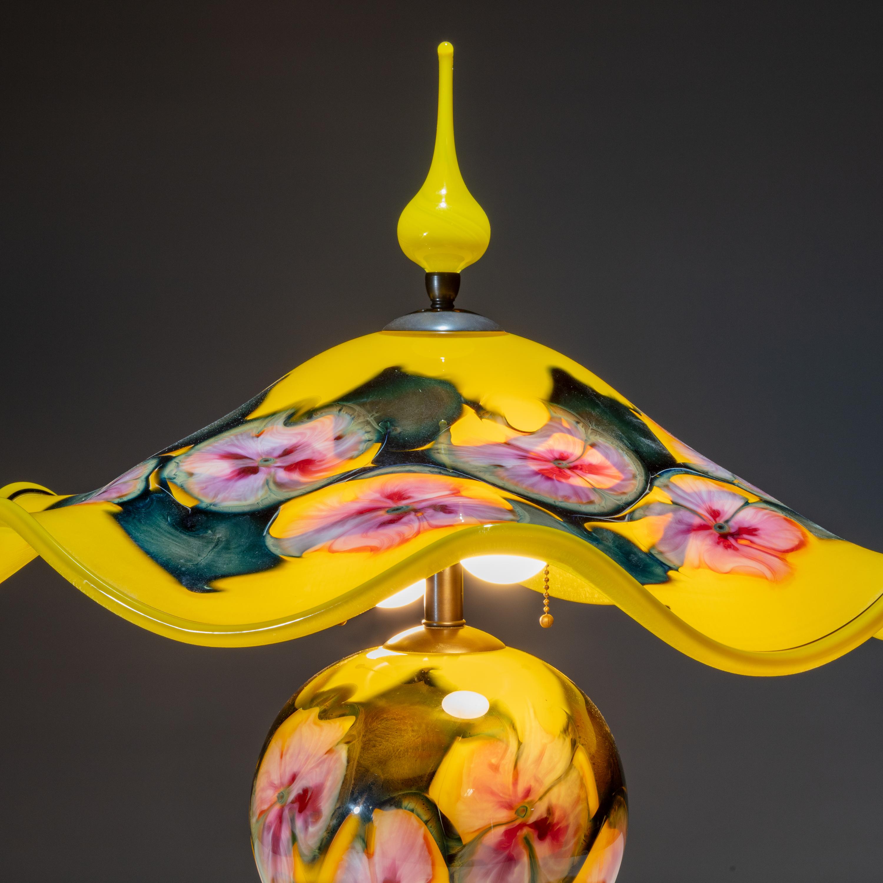 Charles Lotton (American, 1935–2021) — Table Lamp in Yellow Floral, 2000