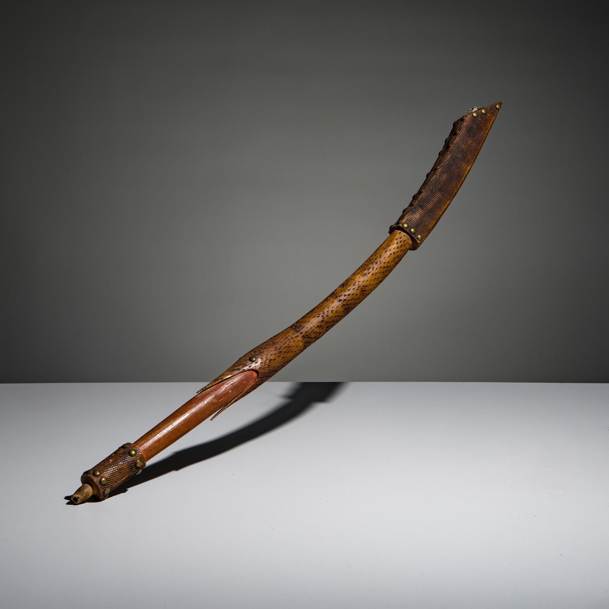 Sioux Figural Carved Wood Pipe Stem