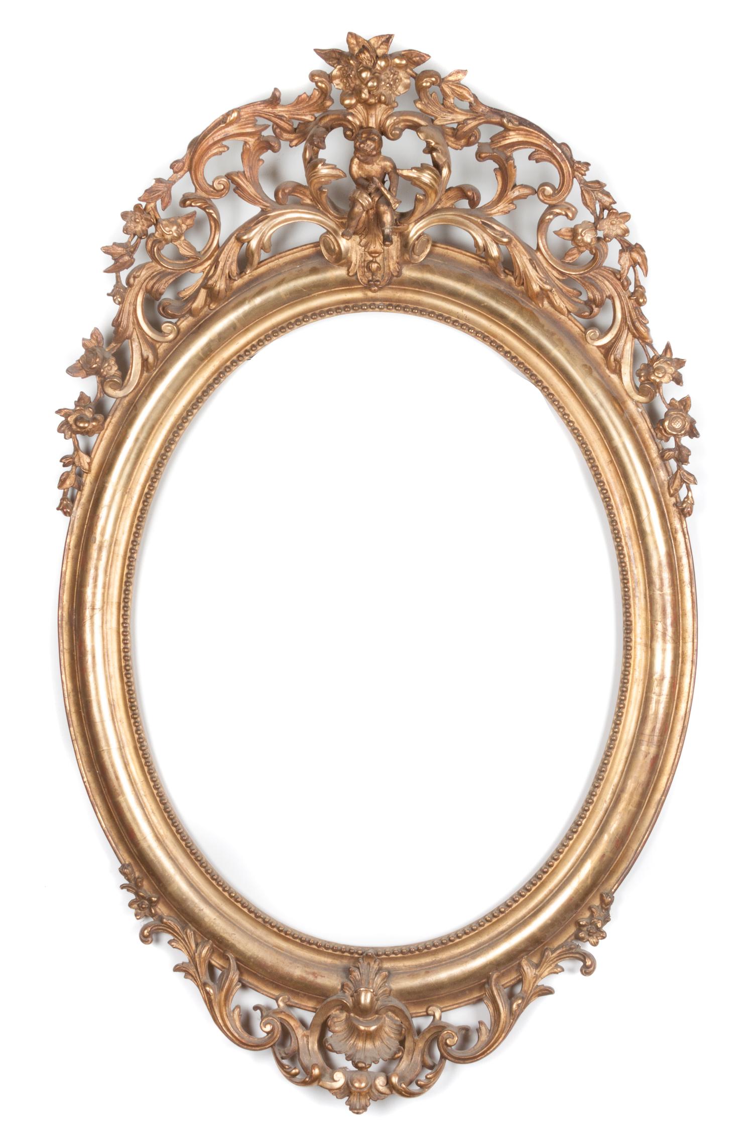Two Similar Giltwood Frames Height 58 inches.