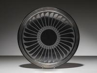Blackware Pottery Charger, with Repeating Feathers 1924-1943