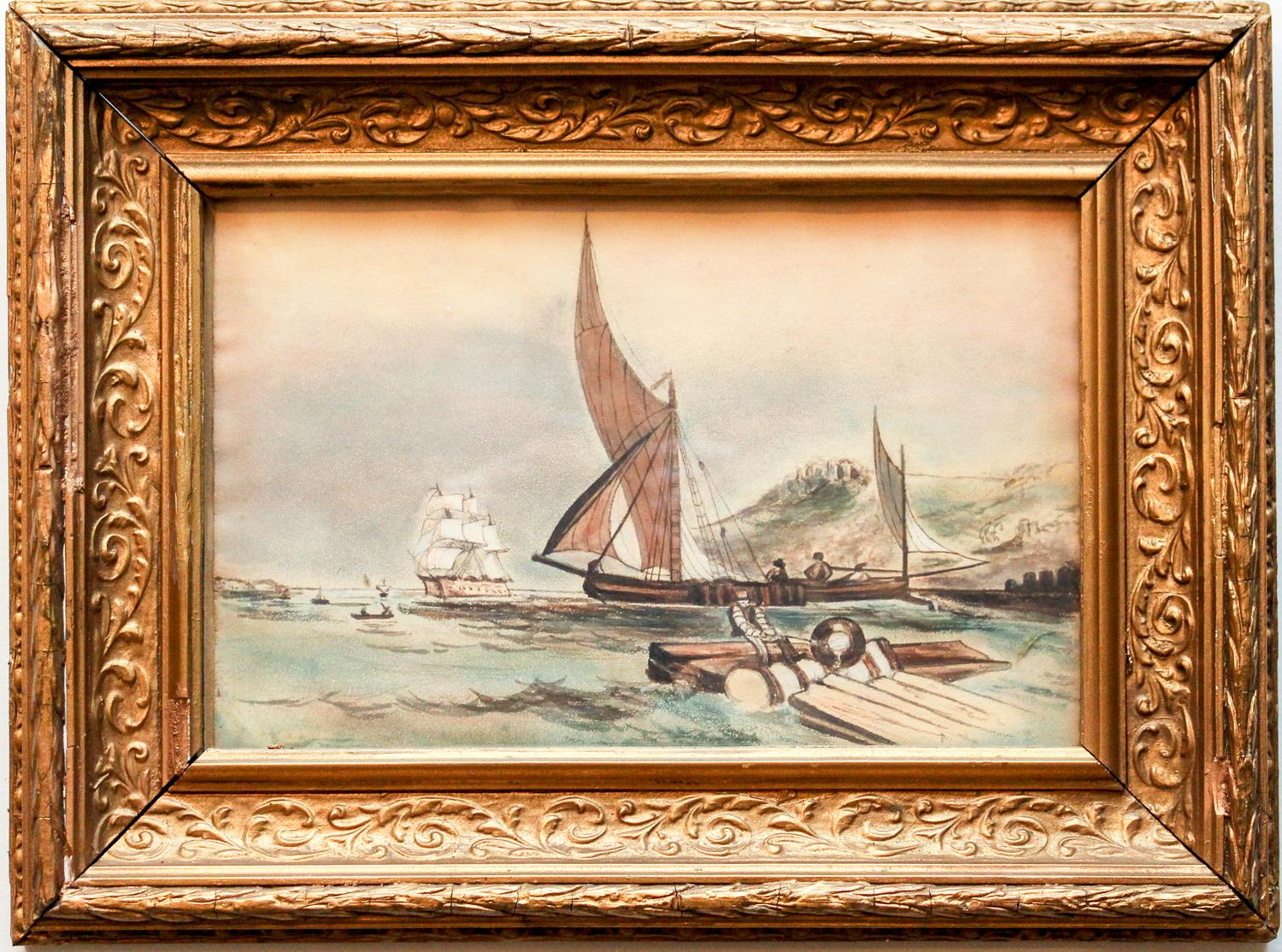Artist Unknown, (19th century), Ships by Shore