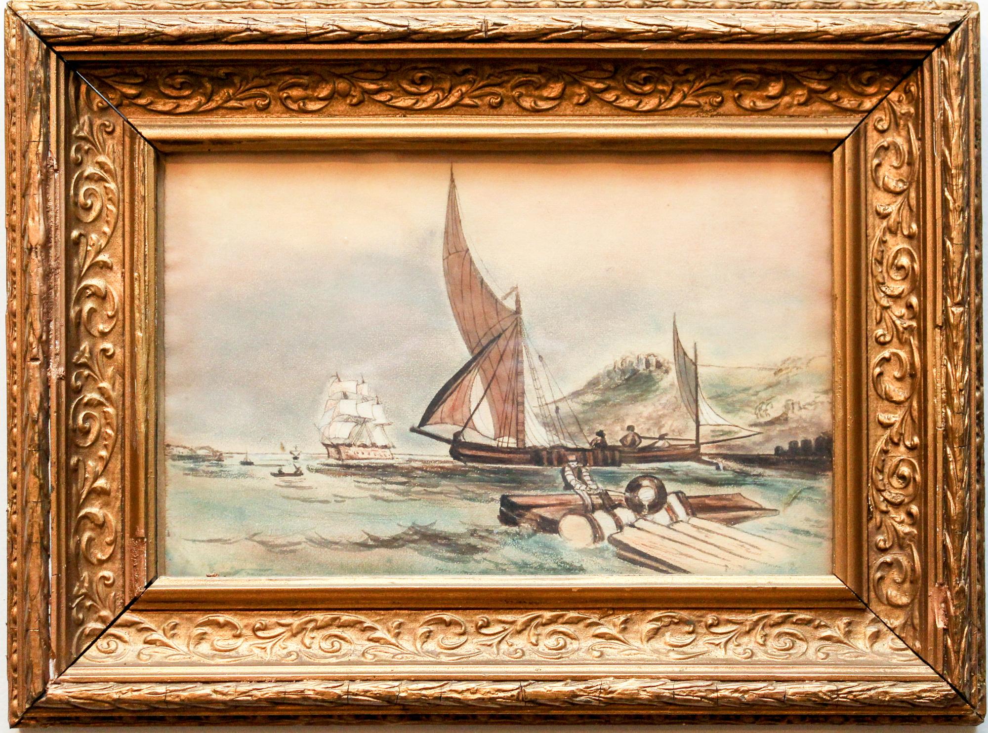 Artist Unknown, (19th century), Ships by Shore