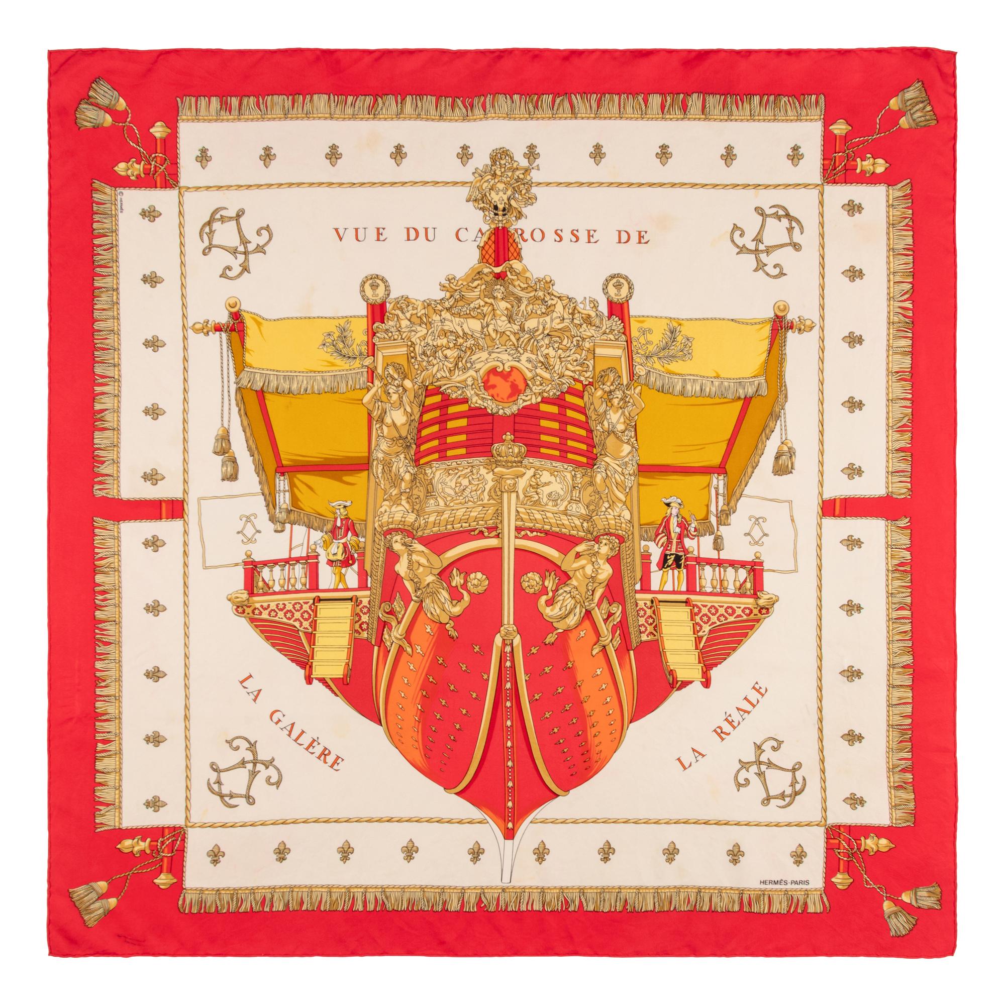 Hermès, Four Printed Silk Scarves