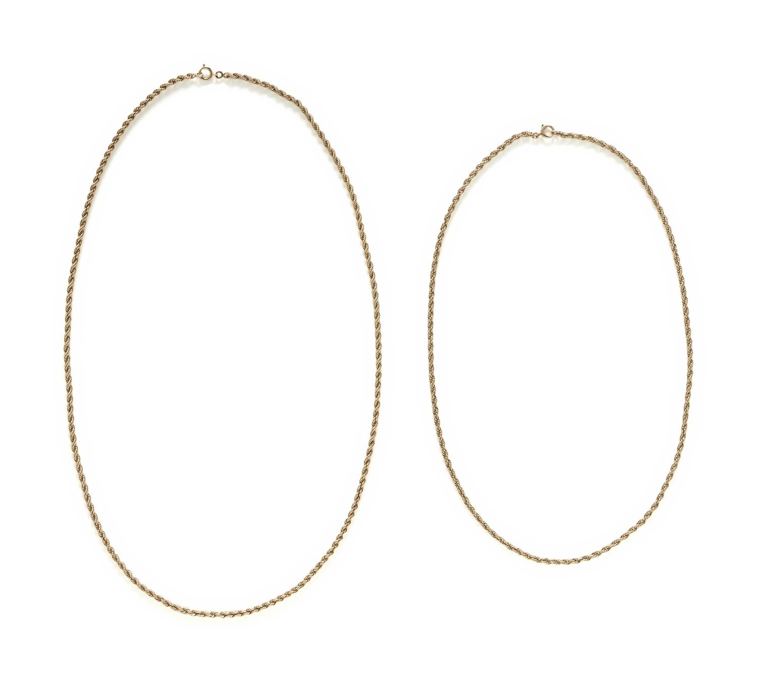 PAIR OF YELLOW GOLD CHAINS