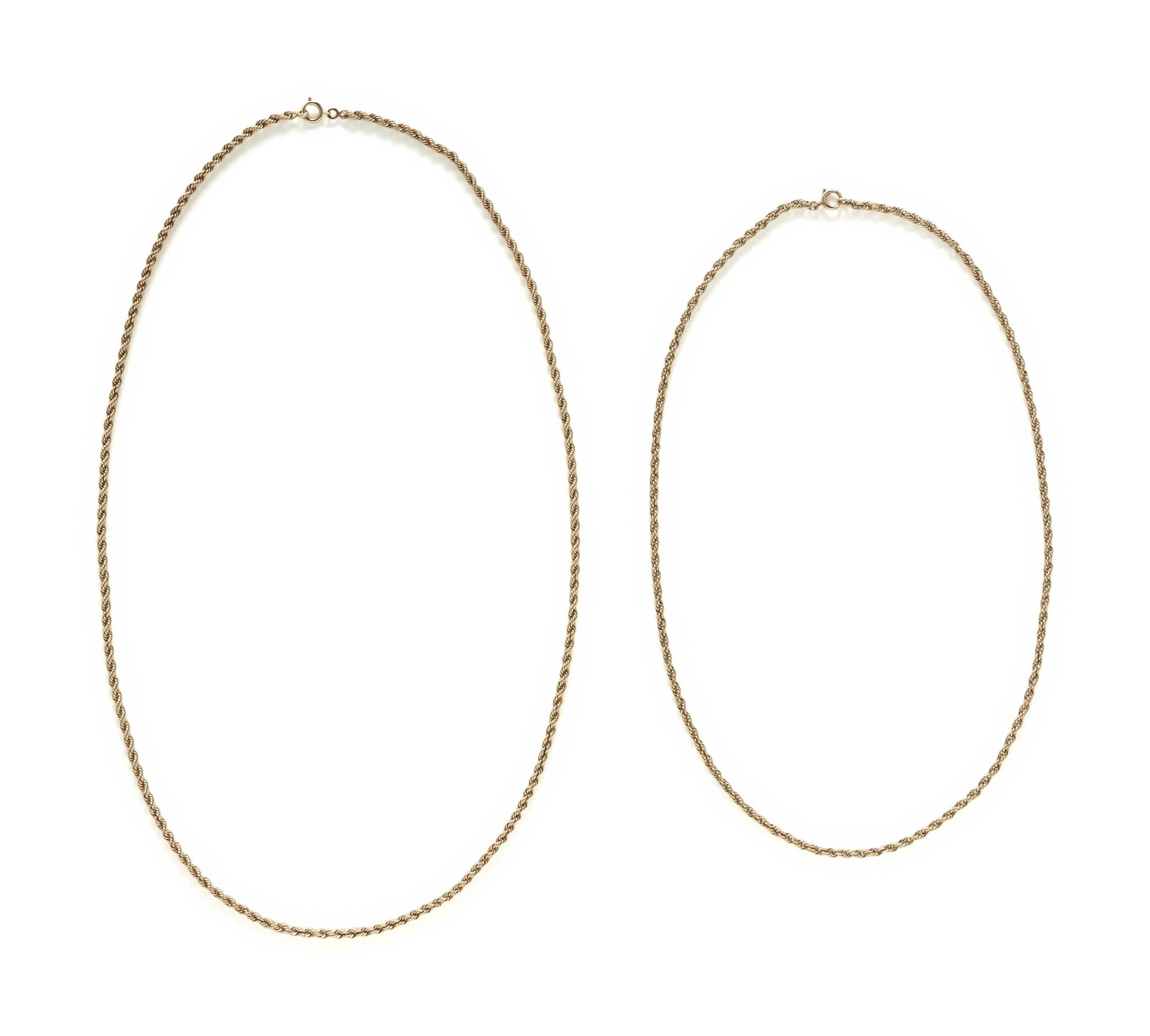PAIR OF YELLOW GOLD CHAINS