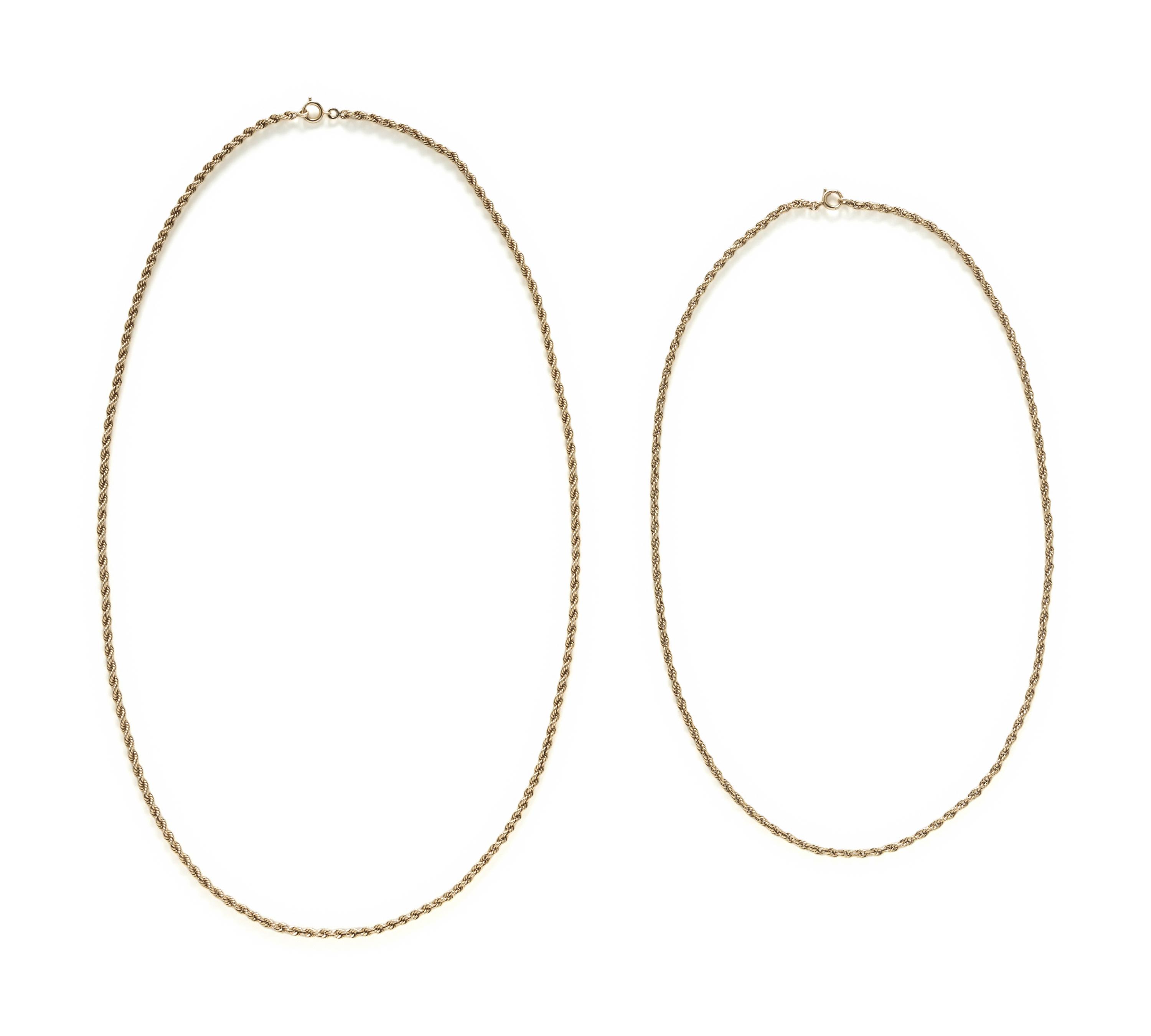 PAIR OF YELLOW GOLD CHAINS