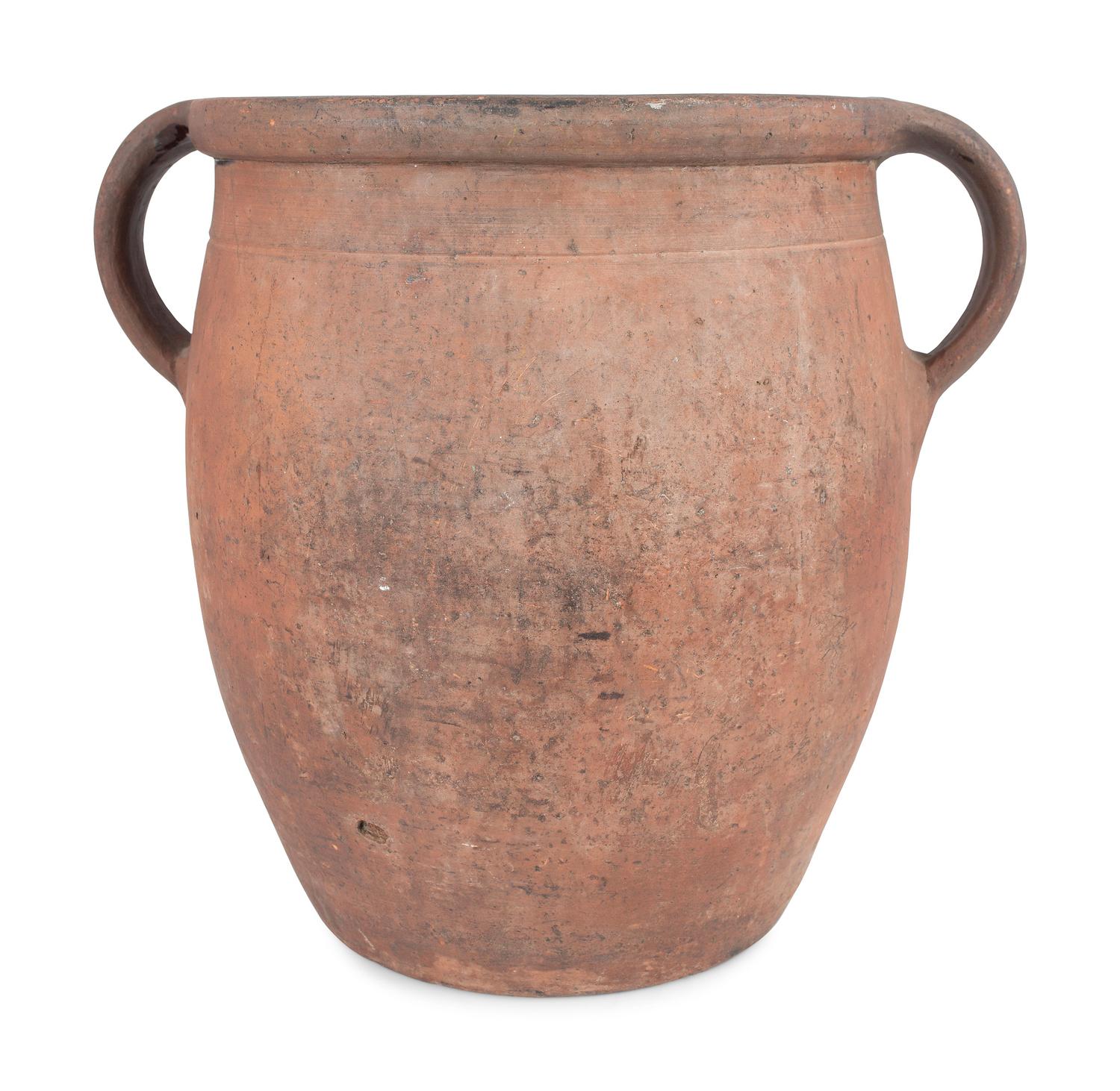 Four Redware Jars with Interior Glaze