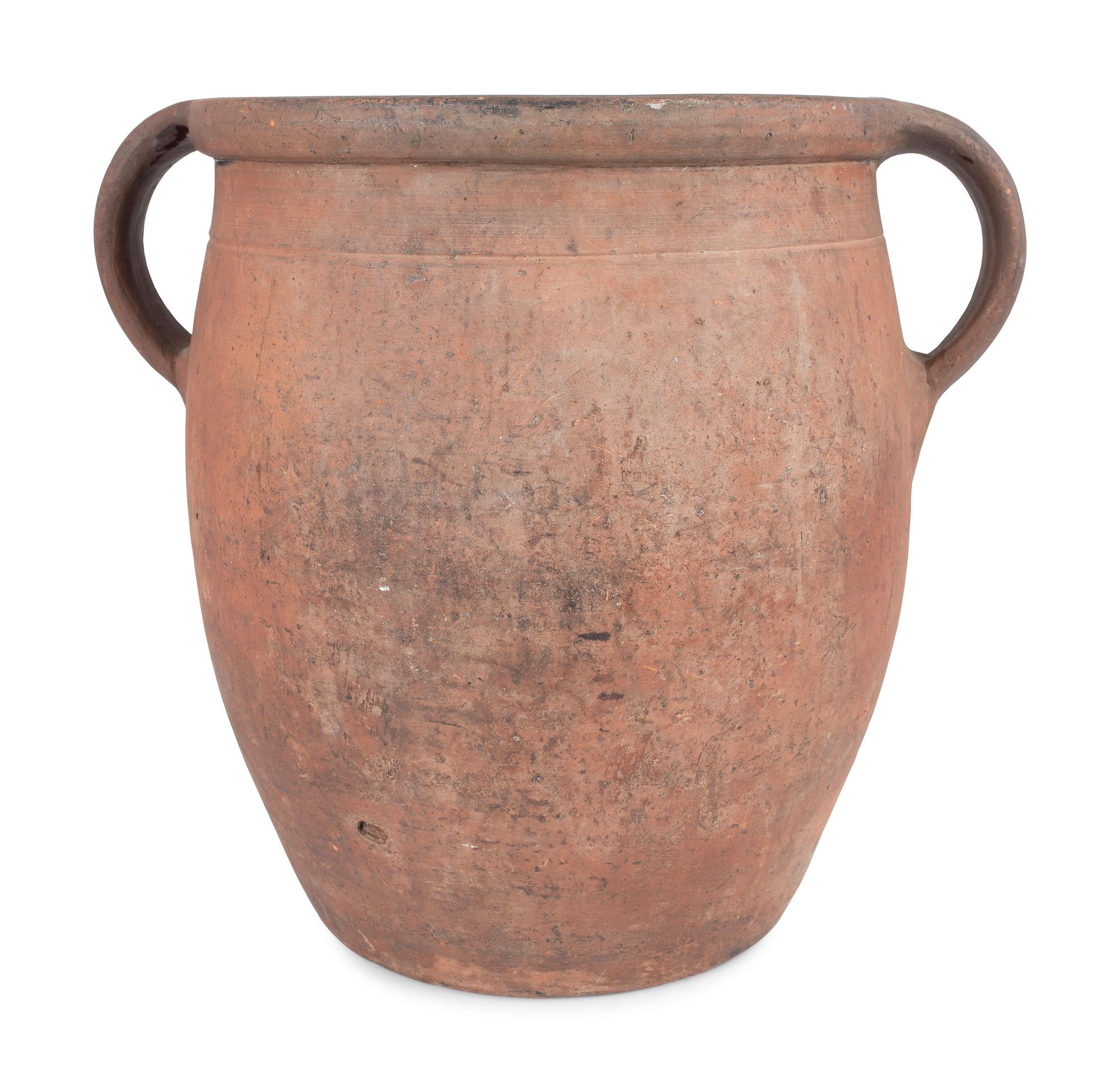 Four Redware Jars with Interior Glaze