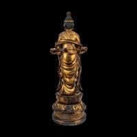A Large Japanese Giltwood Figure of Kannon, Meiji Period 日本明治時代 木漆金觀音像