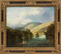 Lionel Smyth, (British, 1839-1918), Landscape with Stream and Cattle