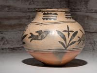 San Ildefonso Pottery Olla, with Zoomorphic Imagery
