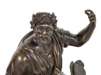 A Neoclassical Style Gilt and Patinated Bronze and Sienna Marble Mantel Clock