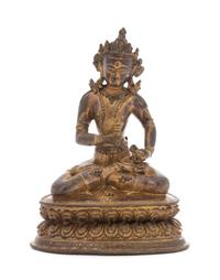 A Sino-Tibetan Gilt Bronze Figure of Bodhisattva Vajrasattva